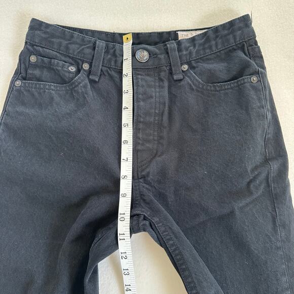Rag & Bone Black Denim 100% Organic Cotton Maya High-Rise Straight Size 25x29 - Picture 6 of 12